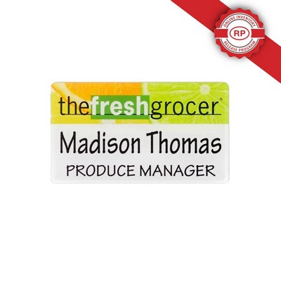 USA Made Acrylic Name Badge (custom shape 11-15 Sq. Inches) logo only